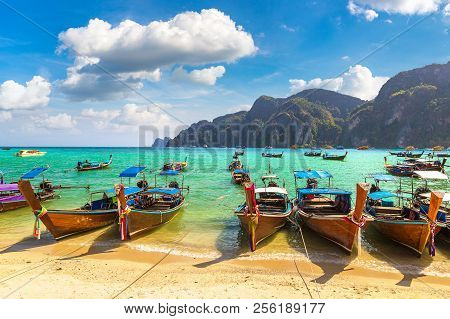 Traditional Thai Boat On Phi Phi Don