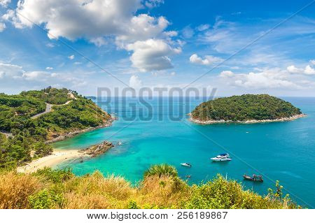 Panoramic View Of  Yanui Beach At Phuket In Thailand In A Summer Day