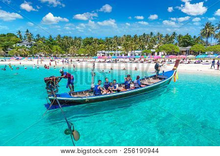 Racha, Thailand - March 21, 2018: Racha (raya) Resort Island Near Phuket Island, Thailand In A Summe