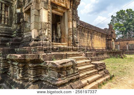 Banteay Samre Temple In Complex Angkor Wat In Siem Reap, Cambodia In A Summer Day