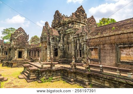 Banteay Samre Temple In Complex Angkor Wat In Siem Reap, Cambodia In A Summer Day