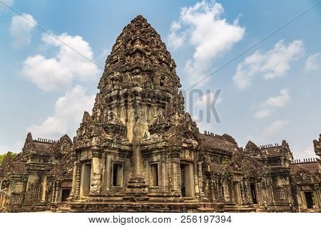 Banteay Samre Temple In Complex Angkor Wat In Siem Reap, Cambodia In A Summer Day