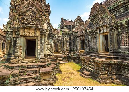 Banteay Samre Temple In Complex Angkor Wat In Siem Reap, Cambodia In A Summer Day