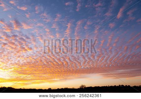 Colorful Cirrostratus Sunset In The Australian Outback