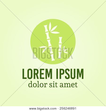 Bamboo Spa Centre Vector Abstract Logo Template With Sample Test