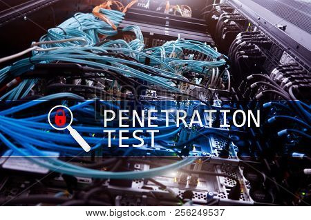 Penetration Test. Cybersecurity And Data Protection. Hacker Attack Prevention. Futuristic