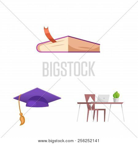 Vector Illustration Of Education And Learning Logo. Set Of Education And School Stock Symbol For Web
