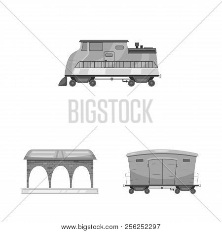 Vector Illustration Of Train And Station Logo. Collection Of Train And Ticket Stock Vector Illustrat