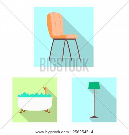 Vector Design Of Furniture And Apartment Sign. Collection Of Furniture And Home Stock Vector Illustr