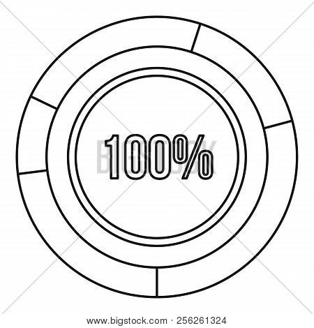 Pie Chart Circle Graph 100 Percent Icon. Outline Illustration Of Icon For Webicon. Outline Illustrat