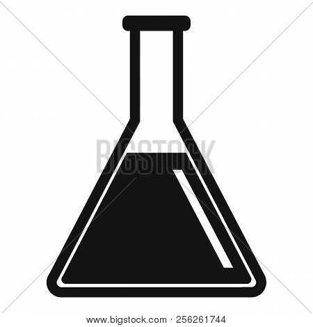 Test Tube With Oil Icon. Simple Illustration Of Test Tube With Oil Icon For Web