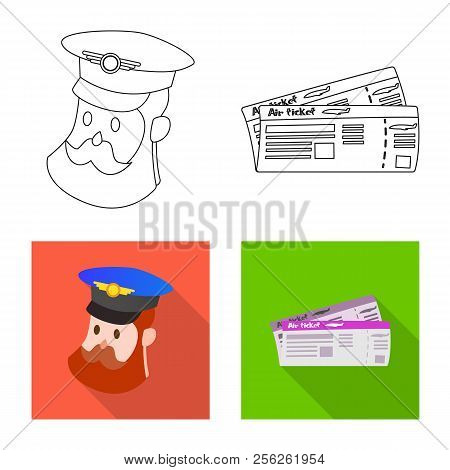 Vector Design Of Airport And Airplane Icon. Set Of Airport And Plane Vector Icon For Stock.