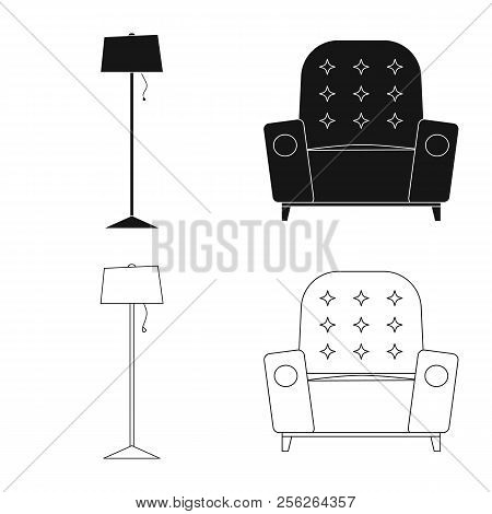 Isolated Object Of Furniture And Apartment Icon. Set Of Furniture And Home Stock Vector Illustration