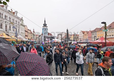 Zatec, Czech Republic - 1 August, 2018:  People At The 61st Celebration Of Hop Festival. All Day Was