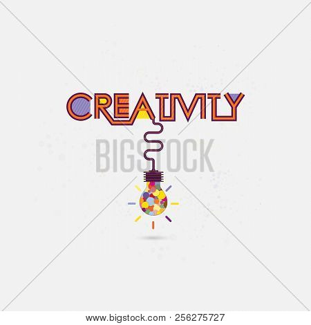 Creative Colorful Light Bulb Idea Abstract Vector Design Template.typography Design.concept Of Ideas