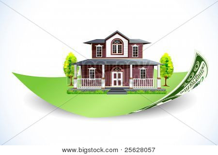 ภาพประกอบของบ้านดอลลาร์เหตุบนพื้นหลังบทคัดย่อ