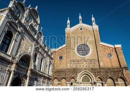 Basilica Di San Giovanni E Paolo In Summer, Venice, Italy. It Is One Of The Main Tourist Attractions