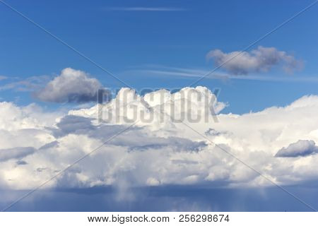 Blue Sky With White Clouds. Summer Background.