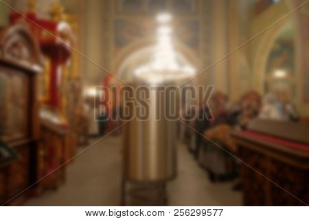 Metal Tanks Of Stainless Steel With Water Installed In The Church During The Night Service At The Ep