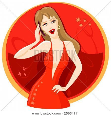 Ragazza che balla a parlare al telefono cellulare