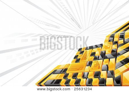 Abstract 3D sfondo nero giallo