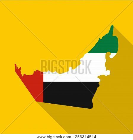 Dubai Map Icon. Flat Illustration Of Dubai Map Icon For Web