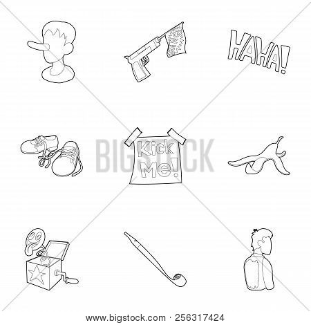 Jocularity Icons Set. Outline Illustration Of 9 Jocularity Icons For Web
