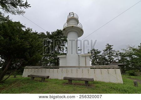 Goishisaki Lighthouse In Goishi Coast, Ofunato, Iwate, Japan