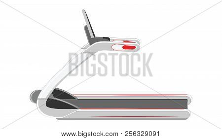 Sports Treadmill - Isolated On White Background - Flat Style - Vector