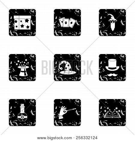 Witchery Icons Set. Grunge Illustration Of 9 Witchery Icons For Web