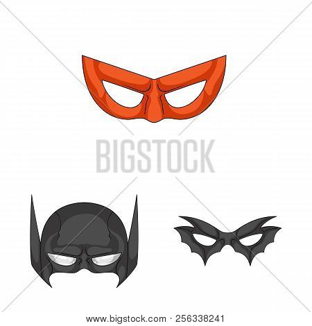 Vector Illustration Of Hero And Mask Symbol. Set Of Hero And Superhero Vector Icon For Stock.
