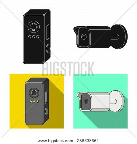 Vector Design Of Cctv And Camera Icon. Set Of Cctv And System Stock Vector Illustration.
