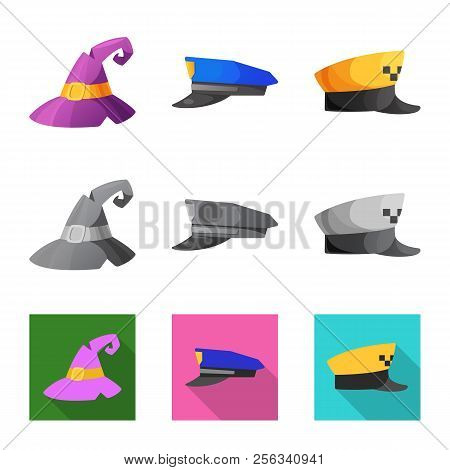 Vector Design Of Headwear And Cap Icon. Collection Of Headwear And Accessory Stock Vector Illustrati