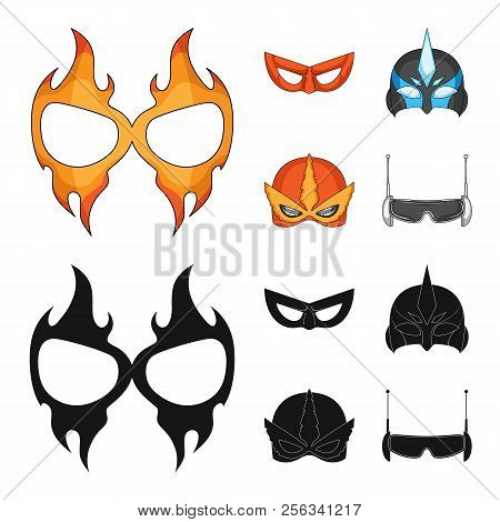 Vector Design Of Hero And Mask Symbol. Collection Of Hero And Superhero Stock Vector Illustration.