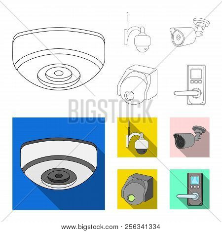 Vector Design Of Cctv And Camera Sign. Collection Of Cctv And System Stock Symbol For Web.
