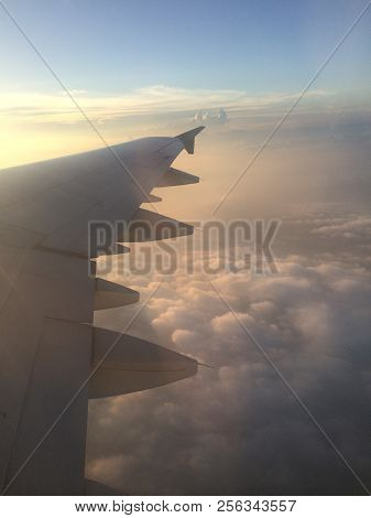 Photo Taken On A Plane Flying To Changsha, China, Sunset Photo