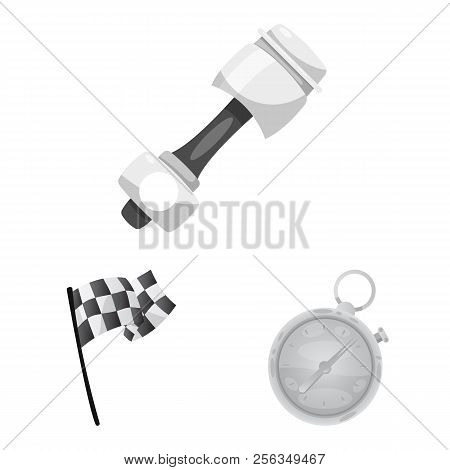 Vector Illustration Of Car And Rally Symbol. Set Of Car And Race Stock Vector Illustration.
