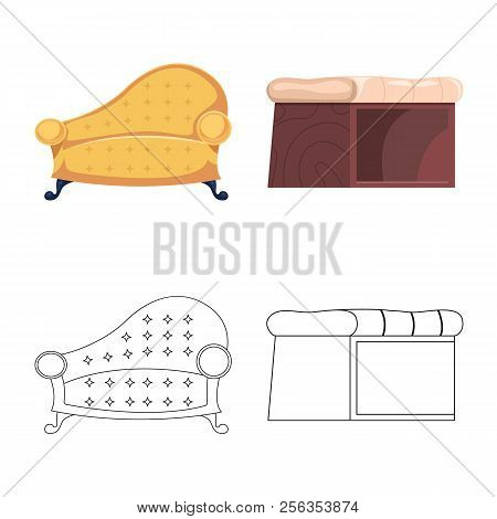 Isolated Object Of Furniture And Apartment Logo. Collection Of Furniture And Home Vector Icon For St