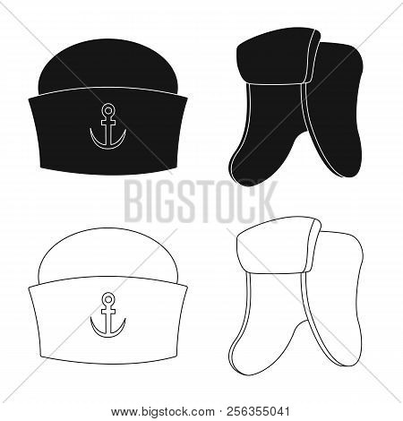 Vector Design Of Headwear And Cap Sign. Collection Of Headwear And Accessory Stock Vector Illustrati