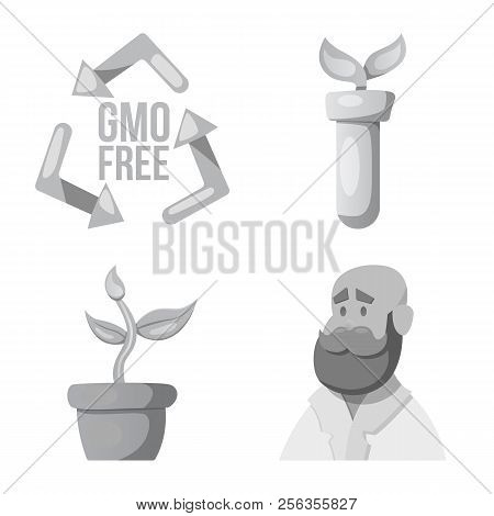Vector Design Of Genetic And Plant Symbol. Set Of Genetic And Biotechnology Stock Vector Illustratio
