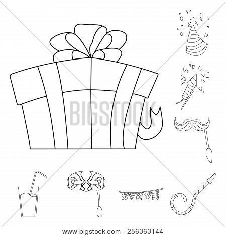 Vector Design Of Party And Birthday Logo. Set Of Party And Celebration Stock Vector Illustration.