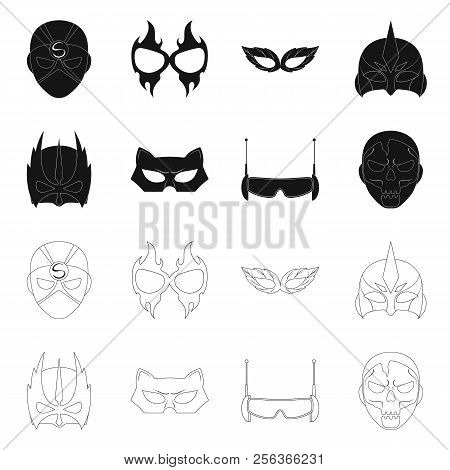 Isolated Object Of Hero And Mask Icon. Set Of Hero And Superhero Stock Symbol For Web.