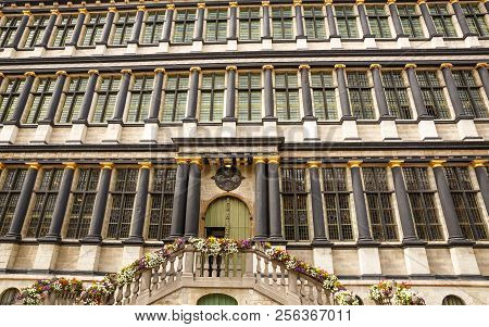 Fragment Of Ghent City Hall In Belgium.
