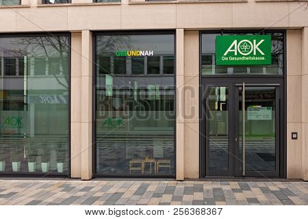 Boeblingen,germany - January 14,2018: Bahnhofstrasse This Is A Customer Service Point Of The Health 