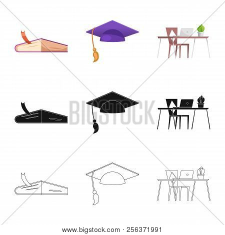 Vector Design Of Education And Learning Logo. Collection Of Education And School Vector Icon For Sto