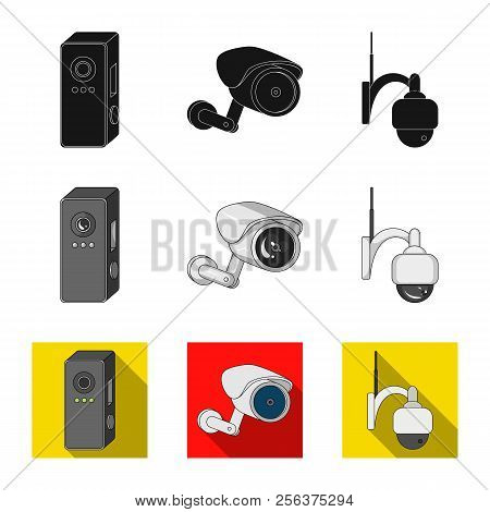 Vector Design Of Cctv And Camera Logo. Set Of Cctv And System Stock Vector Illustration.
