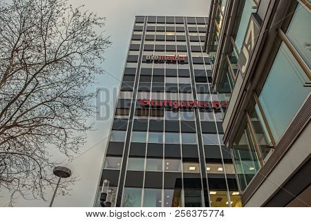 Stuttgart,germany - January 12,2018: Charlottenplatz This Is An Iconic Old Business Building On Haup