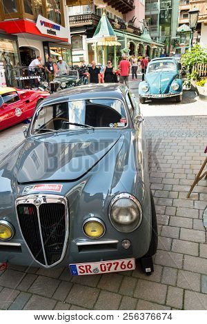 Saalbach-hinterglemm, Austria - June 21 2018: Vintage Italian Car Lancia Lancia Aurelia B 20 From 19