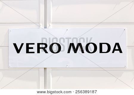 Saint Egreve, France - June 25, 2017: Vero Moda sign on a wall. Vero Moda is a fashion company for women and it is a brand of to the danish group Bestseller