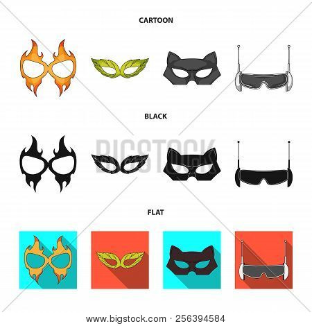 Vector Design Of Hero And Mask Sign. Set Of Hero And Superhero Vector Icon For Stock.